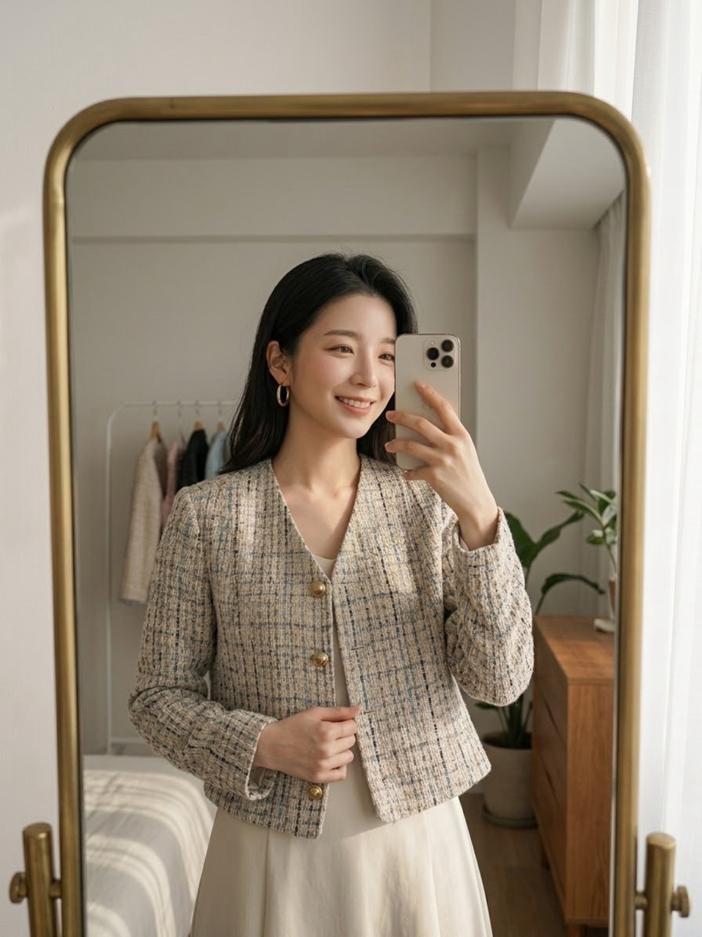 Women’s Neutral Tweed Jacket - Beige